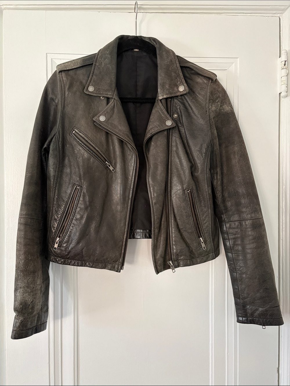 DOMA Black Leather Moto Jacket